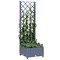 vidaXL Garden Planter with Trellis Dark Gray 15.7x15.7x47.8 PP